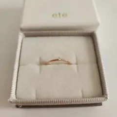 ete リング ダイヤ 0.01ct K10 エテ ミル打ち指輪ピンキー3号