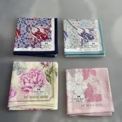 HANAE MORI 花柄ハンカチ 4枚セット