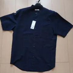 UNIQLO MENS　コットンリネンスタンドカラーシャツ　М
