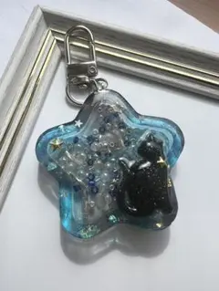 星型レジンチャーム 猫モチーフ