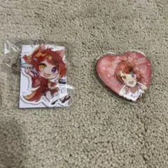 すとぷり 莉犬くん ハート缶バッジ＆アクリルキーホルダーセット