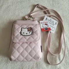 ハローキティ ピンク キルト マルチポケットショルダーバッグ カオハナ