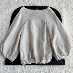 美品　ミナペルホネン sokeri シルク混 フリルブラウス 36 ブラウン 美品 ミナペルホネン sokeri シルク混 フリルブラウス 36 ブラウン