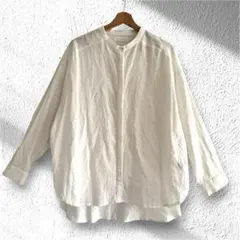 ティッカ 25SS リネン ノーカラーシャツ 長袖 バンドカラー 現行モデル 