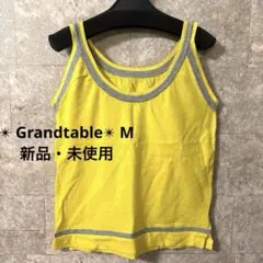 『新品・未使用』✨GrandTable✨ コットン100配色ニットタンクトップMのサムネイル