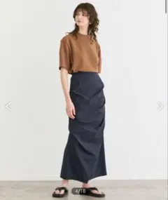 BEIGE　YANN / ロングスカート　ブラック（接触冷媒/洗える）のサムネイル