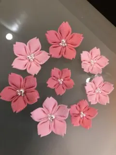 つまみ細工　桜　花　パーツ　8個セット　⑤