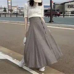 スナイデル　snidel ブラウン フレアスカート ロング丈 レースアップ