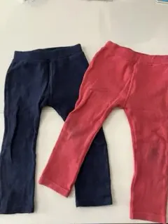 キッズ　95cm レギンス 2点セット ネイビー ピンク