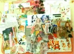10月セール大容量紙モノ作家女の子　人物ランダムコラージュお裾分けセット200点