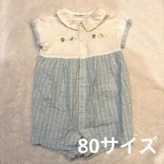 ファミリア　半袖ロンパース　チェック