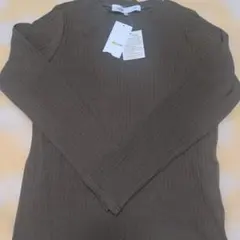 未使用 Loytaa リブクルーネック長袖Tシャツ カーキ L