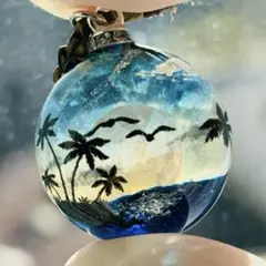 No.720 幻想　球体　ネックレス　レジン　雲 レジンアート