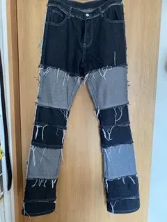 に*む様 パッチワークデザインデニムパンツ