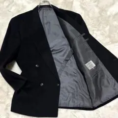 美品 カシミヤ100%✨ユーロエクスプレス テーラードジャケット ダブル 黒 L