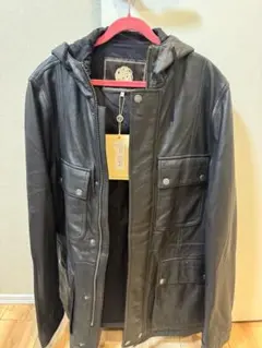 Pretty Green フード付きレザージャケット