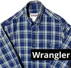 Wrangler XL 定番 チェック 長袖 ブルー ヴィンテージ シャツ
