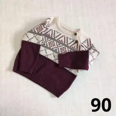 CHICKEEDUCK 幾何学模様 ニットセーター