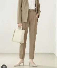 【美品】green label relaxing スラックス　テーパード パンツ