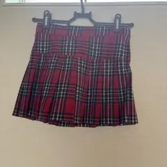H&M レッドチェック プリーツスカート US 5T