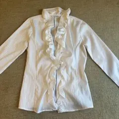 NARA CAMICIE フリル付きホワイトシャツ サイズI
