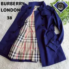 ◾︎極美品◾︎ バーバリーロンドン トレンチコート ノバチェック ベルト ブルー