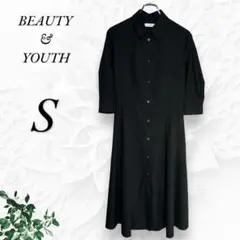 ビューティーアンドユース ワンピース ブラック ロング シンプル カジュアル