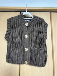 T様専用　新品！ZARA ブラウン ニットベスト ノースリーブ