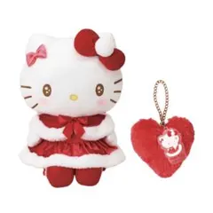 サンリオ　キティ　くじ　大きい　ぬいぐるみ　バッグチャーム　ファー　ハート　赤