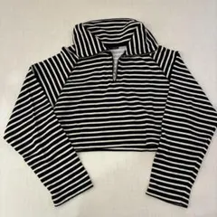 Heather ハーフZIP綿　スウェット　ボーダーのサムネイル