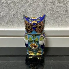 七宝焼梟見立香合　茶道具懐石鵬雲斎坐忘斎淡々斎即中斎而妙斎棗水指茶杓水屋茶碗釜