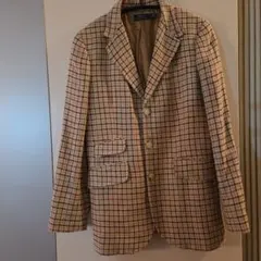 【美品】ポロラルフローレン シルクリネン チェックジャケット エルボーパッチ 4