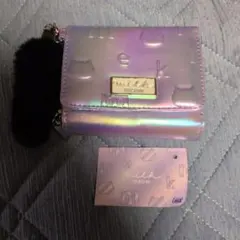 milk meow 三つ折り財布 オーロラカラー