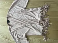 フリンジ付きベージュカーディガン　Stradivarius ストラディバリウス
