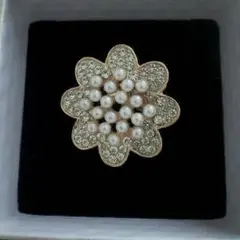 大振りブローチ パール ブローチ コサージュ クリスタルブローチ