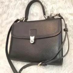 ⭐極美品⭐BURBERRYS 自立型 ショルダーバッグ2WAY シボ革 ブラック