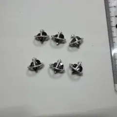 星型シルバー黒ハートネイルパーツ 6個セット
