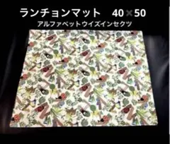 ランチョンマット40✖️50 昆虫柄　アルファベットウイズインセクツ　ハンドメイド