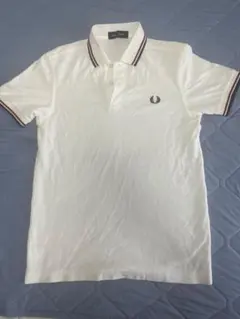 Fred Perry ホワイト ポロシャツ ストライプ付き イギリス製 - メルカリ