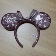 ディズニー　ピンク　ミニー　カチューシャ　スパンコール