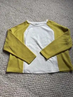 ZARA ザラ　イエロー/ホワイト　長袖ニット　Sサイズ