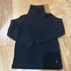 プチバトー 黒 タートルネック 長袖カットソー 100cm