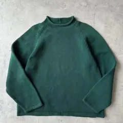 90's J.CREW ロールネックニット セーター 巨人タグ 緑