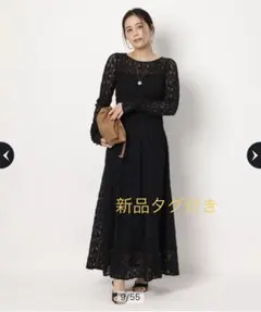 Arpege story ストレッチレースシャーリングワンピースのサムネイル