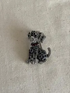 ヴィンテージ チェコ 犬のブローチ ガラス