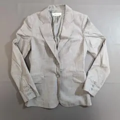 【Style com】ウール混 2つボタン テーラードジャケット グレー Mのサムネイル