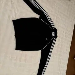 adidas 3ストライプ ブラックジャージ S