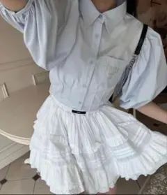 ÉPINE PARIS corset blouse blueのサムネイル