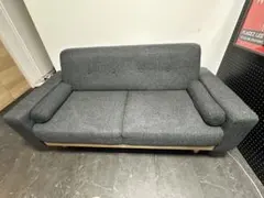 【現地引き取りのみ】モダン 2.5人掛けソファ 濃グレー