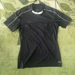 adidas サッカー審判服　メンズ半袖シャツ Mサイズ　ブラック